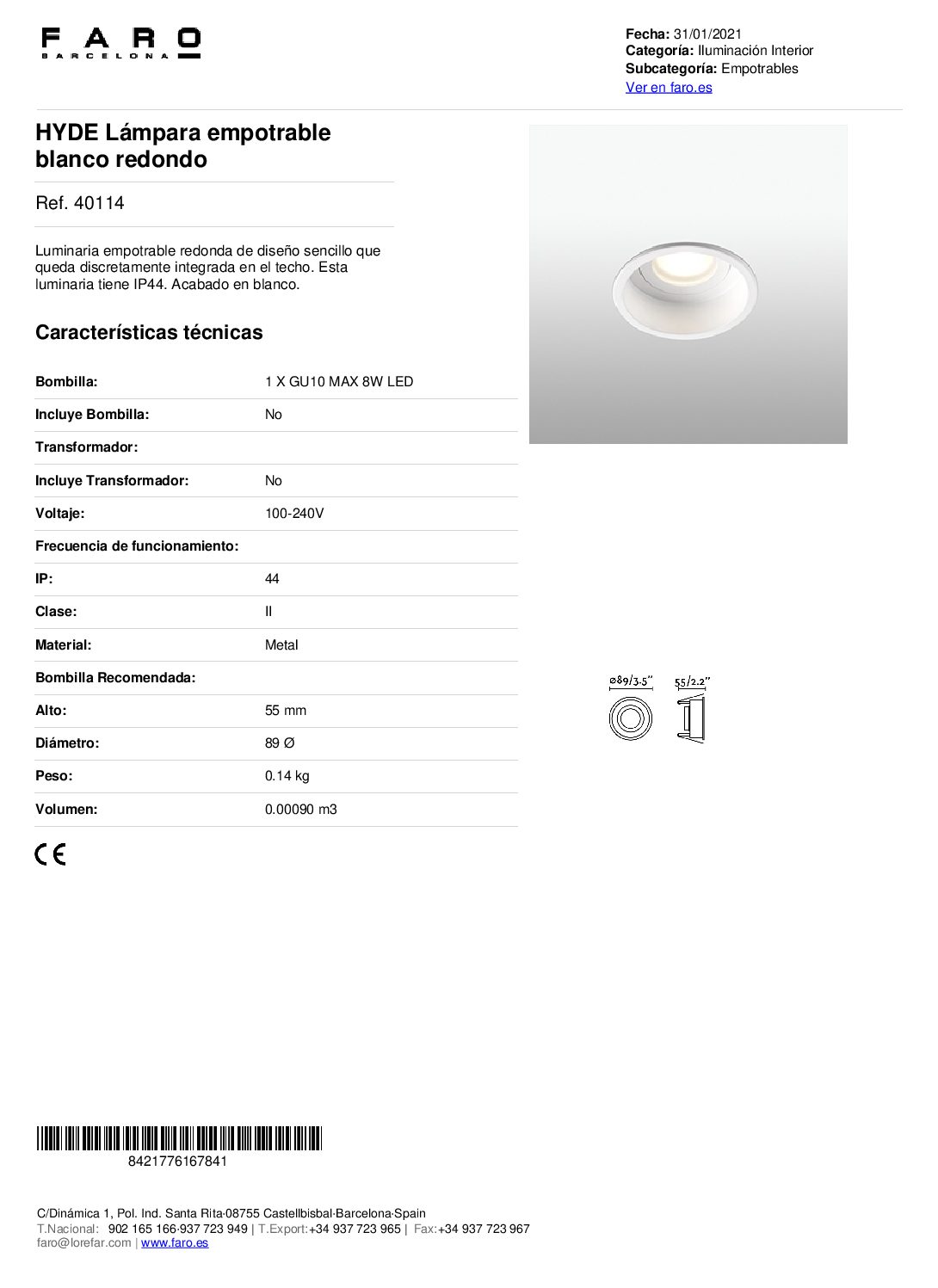 HYDE redondo branco IP44 - Image 2