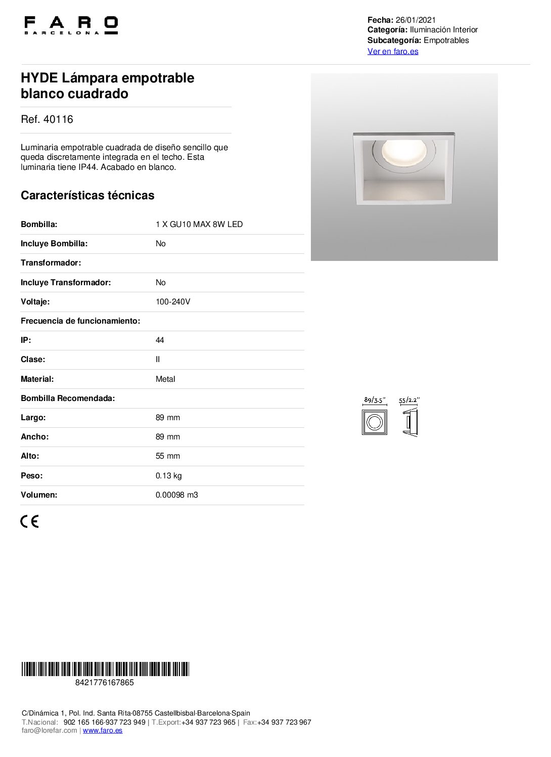 HYDE quadrado branco IP44 - Image 2