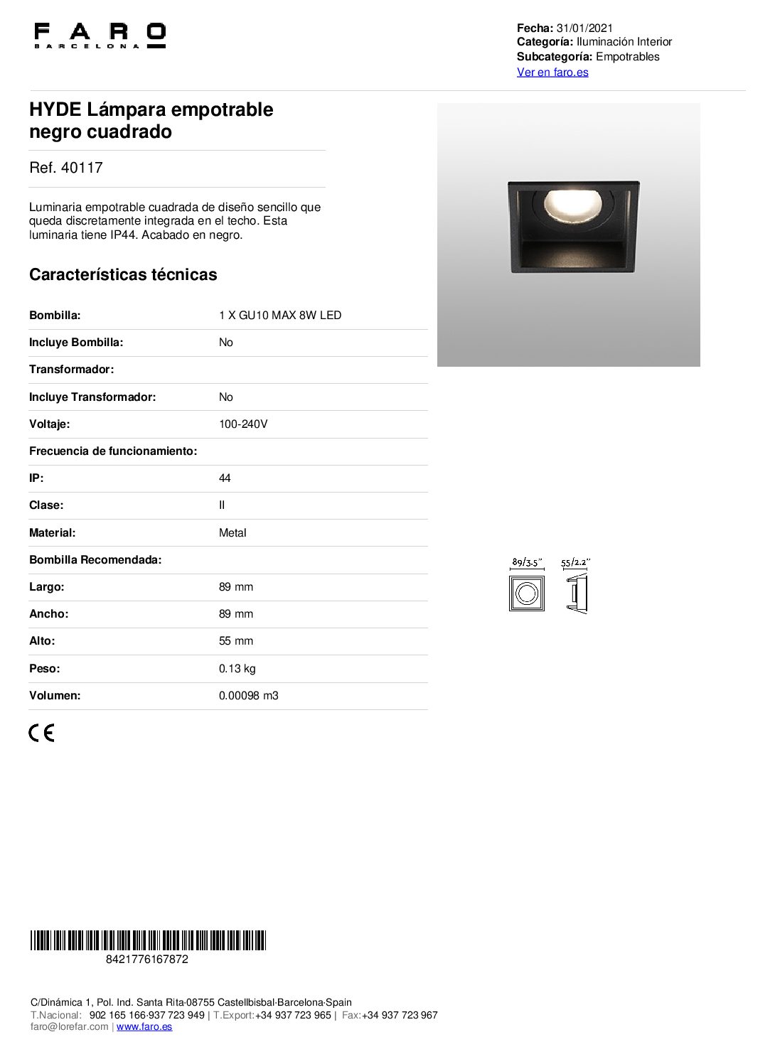 HYDE quadrado preto IP44 - Image 2