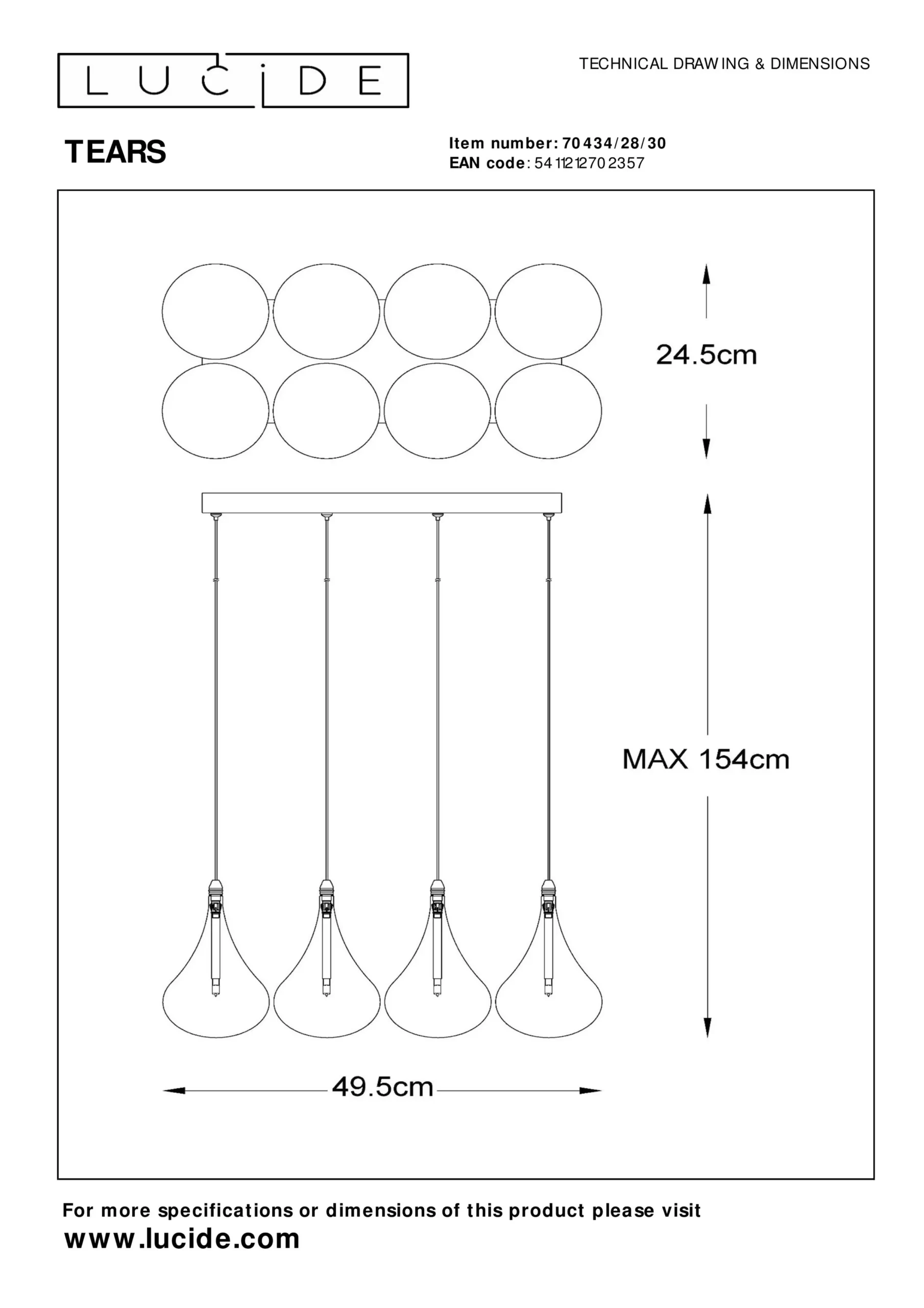 Lucide TEARS lustre linear - Image 7