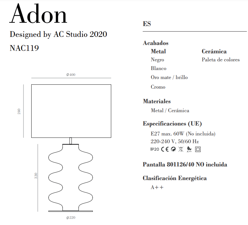 Candeeiro de mesa ADON amarelo - Image 2