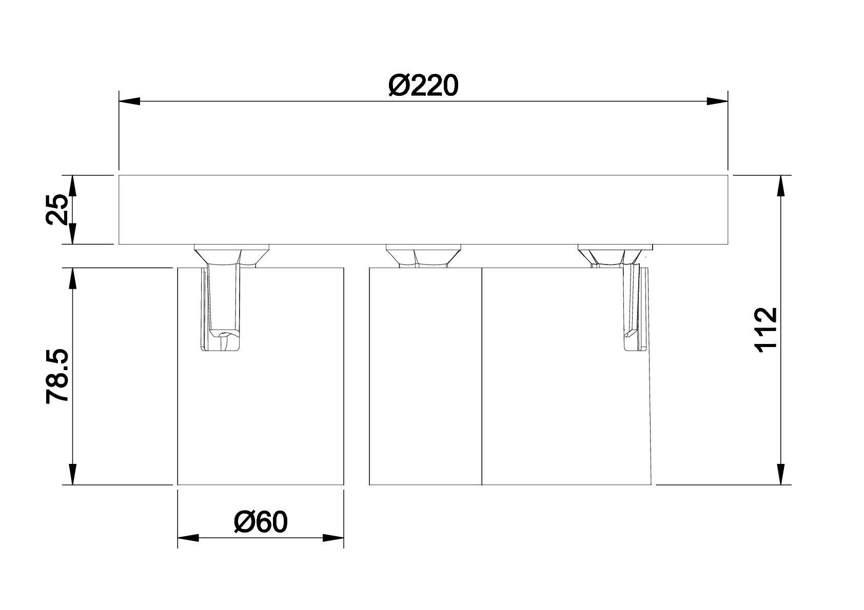 Base projetores 4R03 preta - Image 2