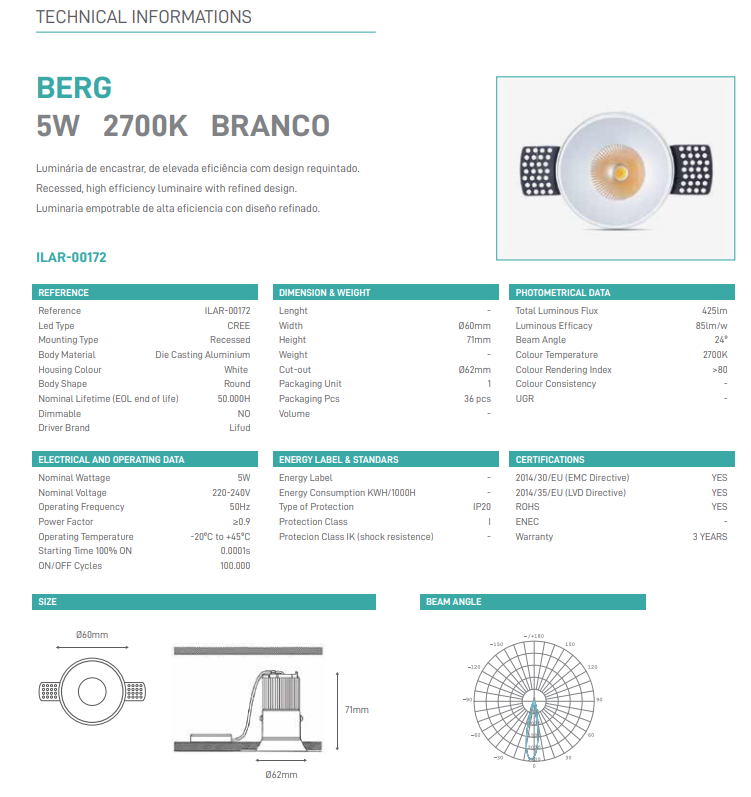 Aro encastrar BERG trimeless - Image 2
