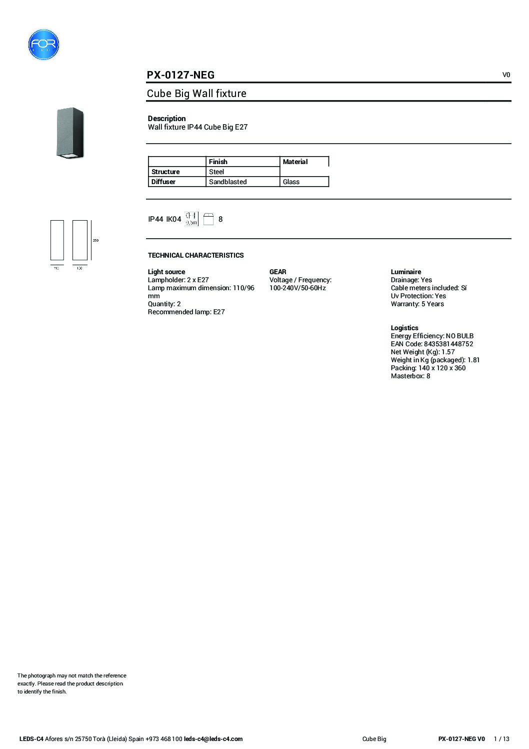 Forlight CUBE BIG preto - Image 5