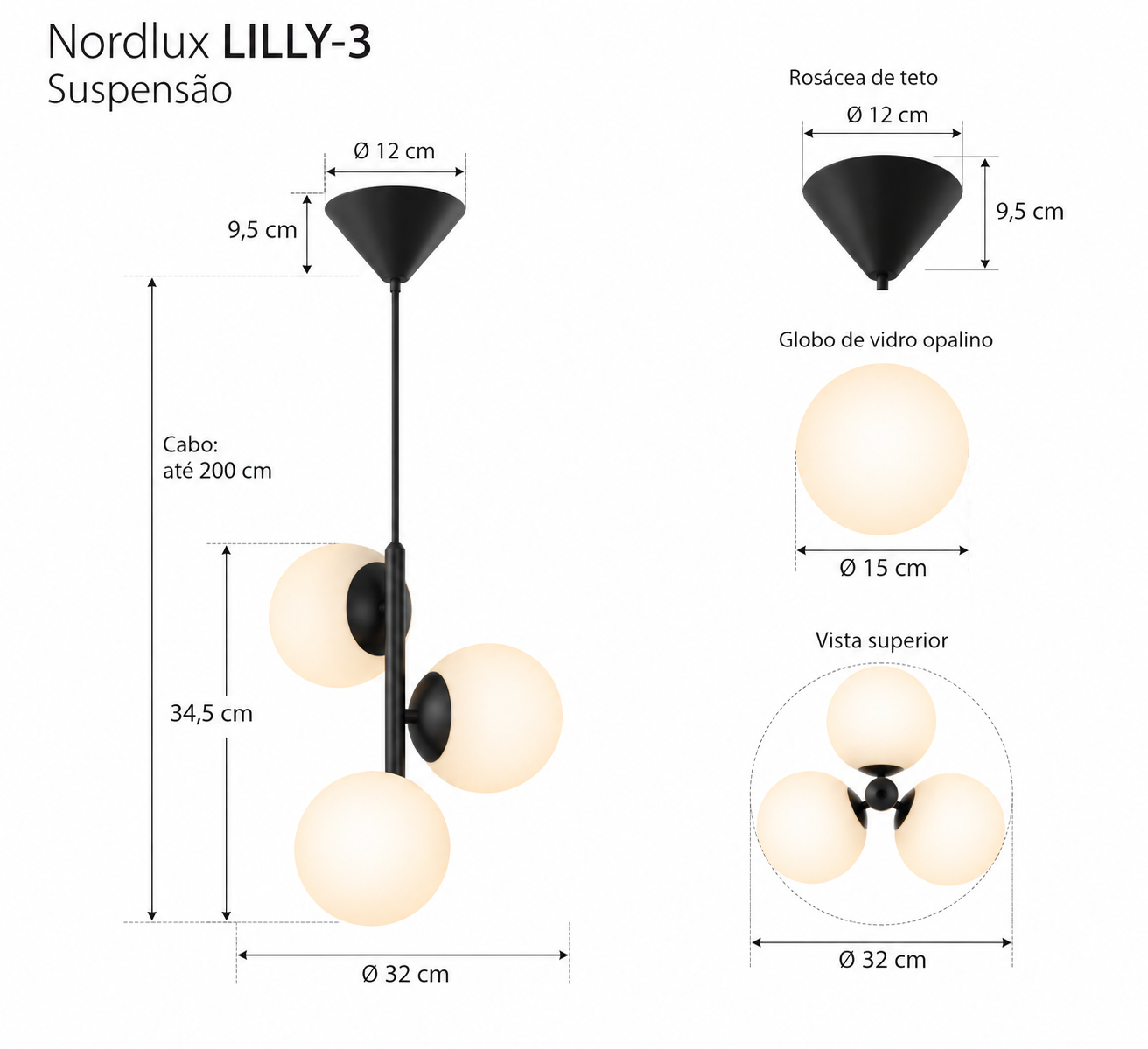 Nordlux LILLY-3 suspensão